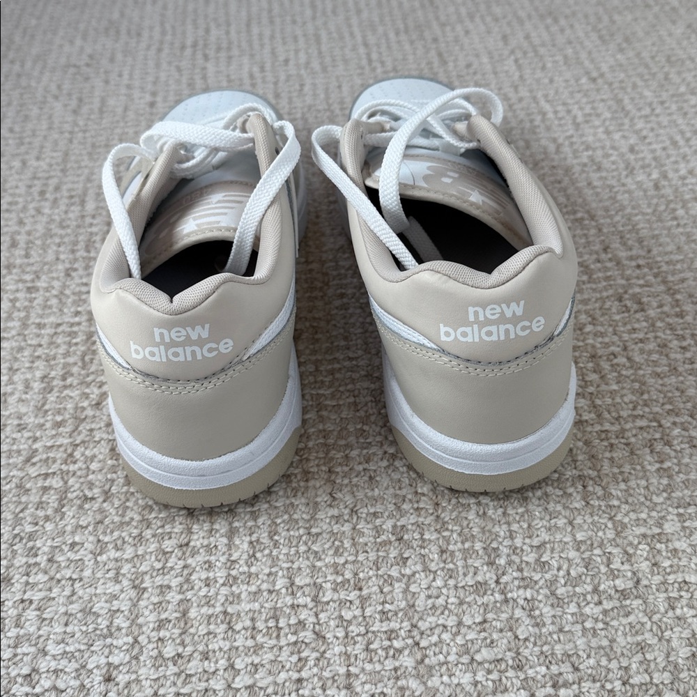 New Balance Beige and White Women's Sneakers - Picture 3 of 5